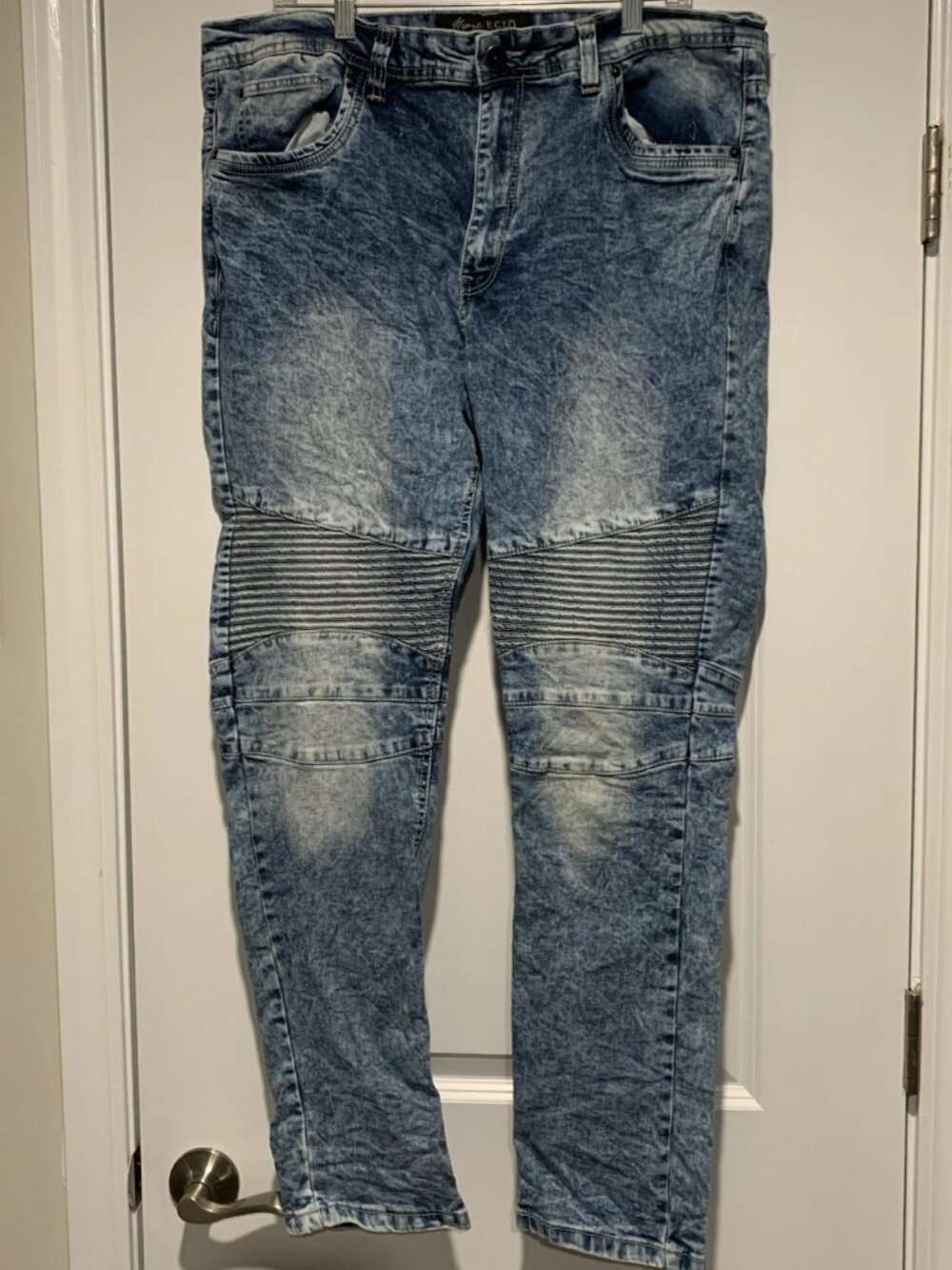 Mark Ecko Cut & Sew Men’s Distressed Jeans 38x32, Blue
